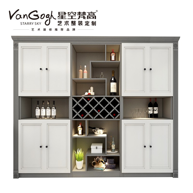 【星空梵高】現(xiàn)代簡約整體定制酒柜 布魯塞爾·英式門芯-2酒柜