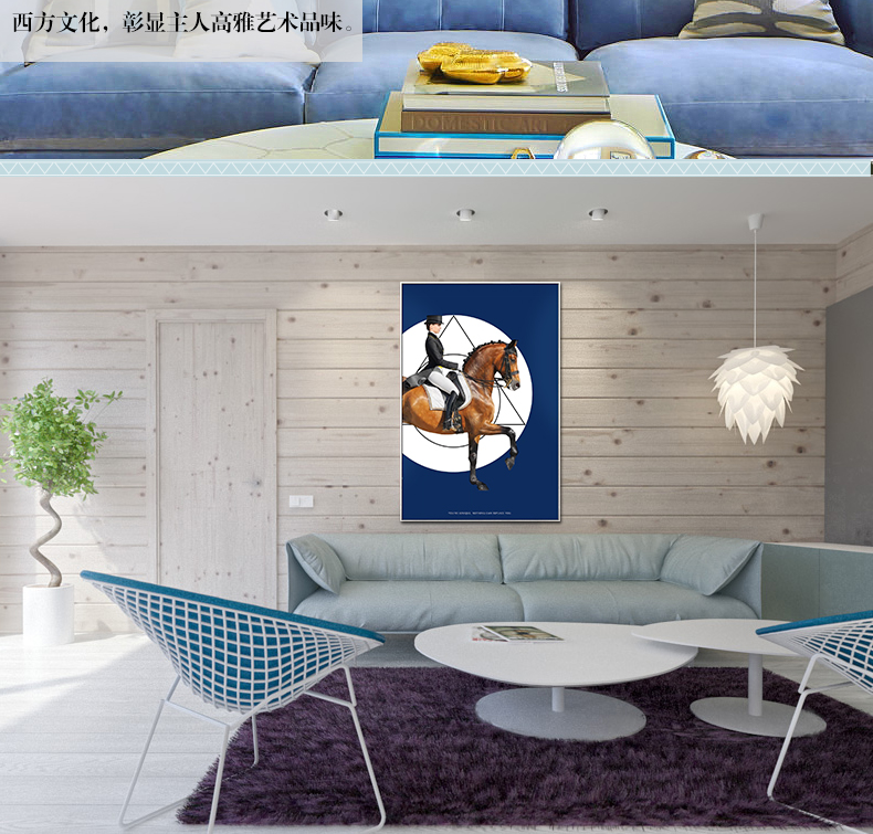 現(xiàn)代簡約客廳裝飾畫 歐式玄關(guān)走廊壁畫 法式晶瓷畫 純手繪油畫 馬背上的女子