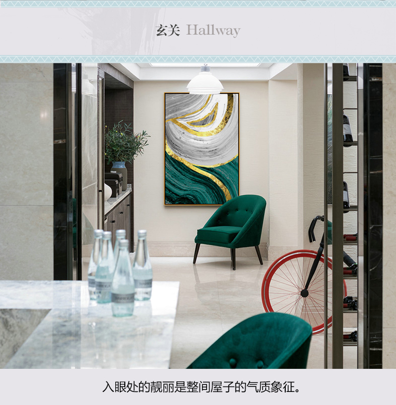 現(xiàn)代簡(jiǎn)約抽象組合客廳玄關(guān)臥室有框掛畫(huà) 晶瓷畫(huà) 純手繪油畫(huà) 靈源