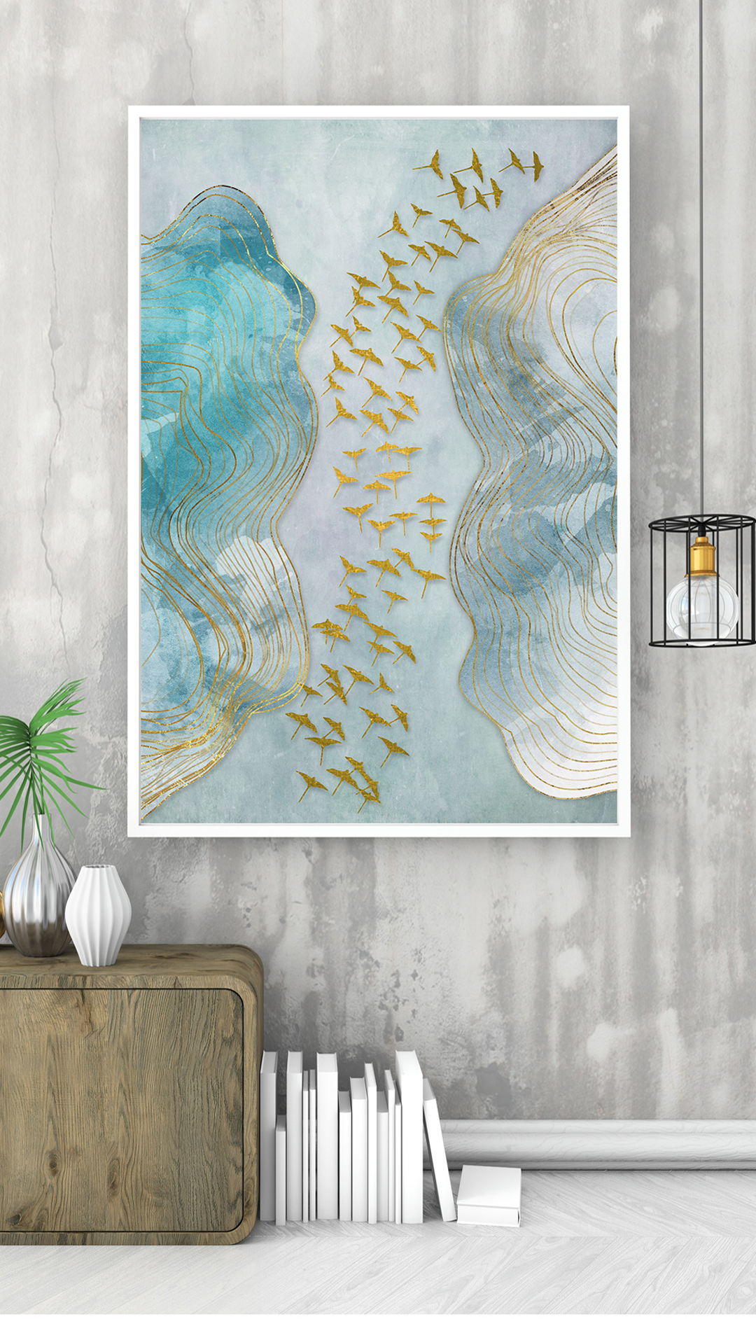 現(xiàn)代簡(jiǎn)約抽象畫 客廳掛畫 臥室藝術(shù)裝飾畫 手繪油畫 金雁過境