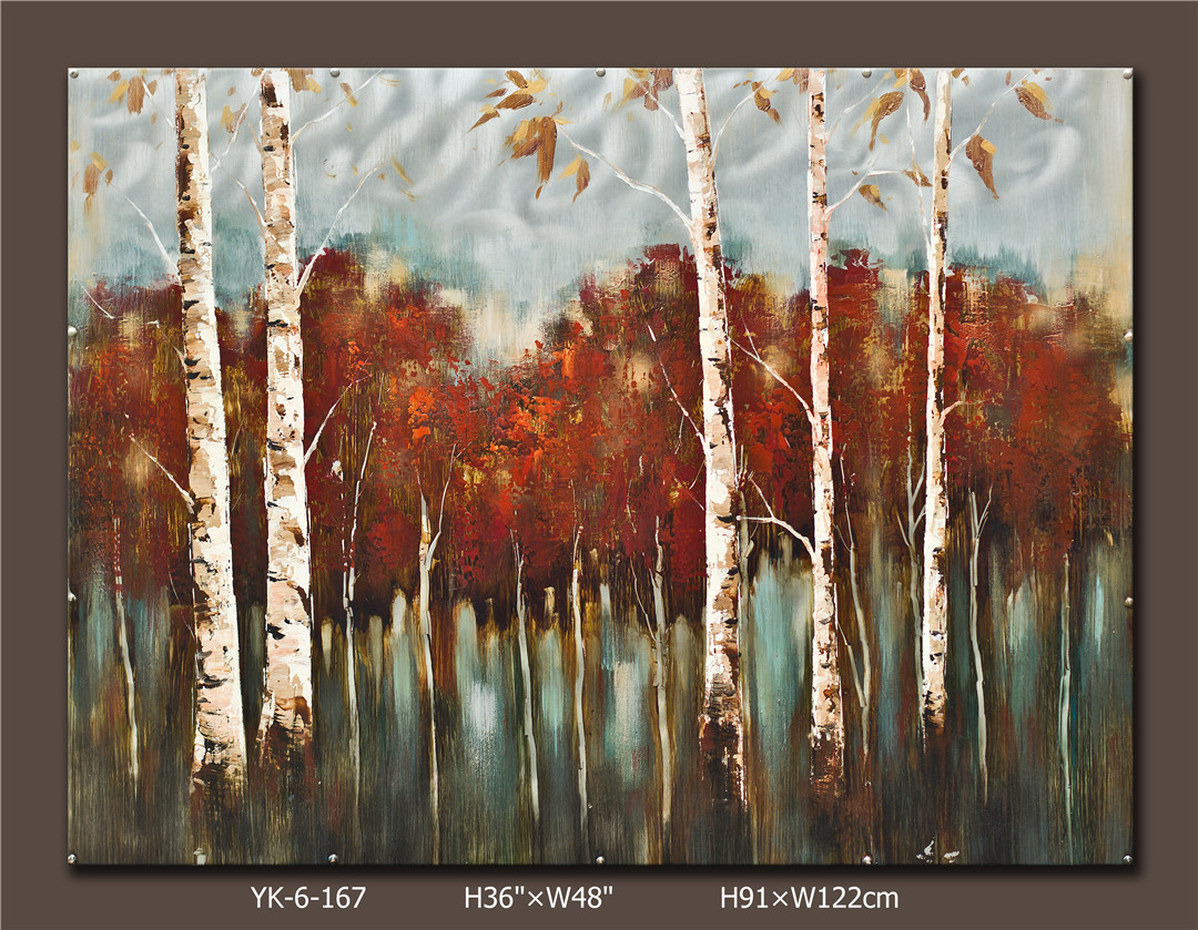 網(wǎng)紅咖啡廳火鍋服裝餐飲飯店鋪房間墻壁墻面裝飾復古工業(yè)風鐵藝畫 花草樹木系列2