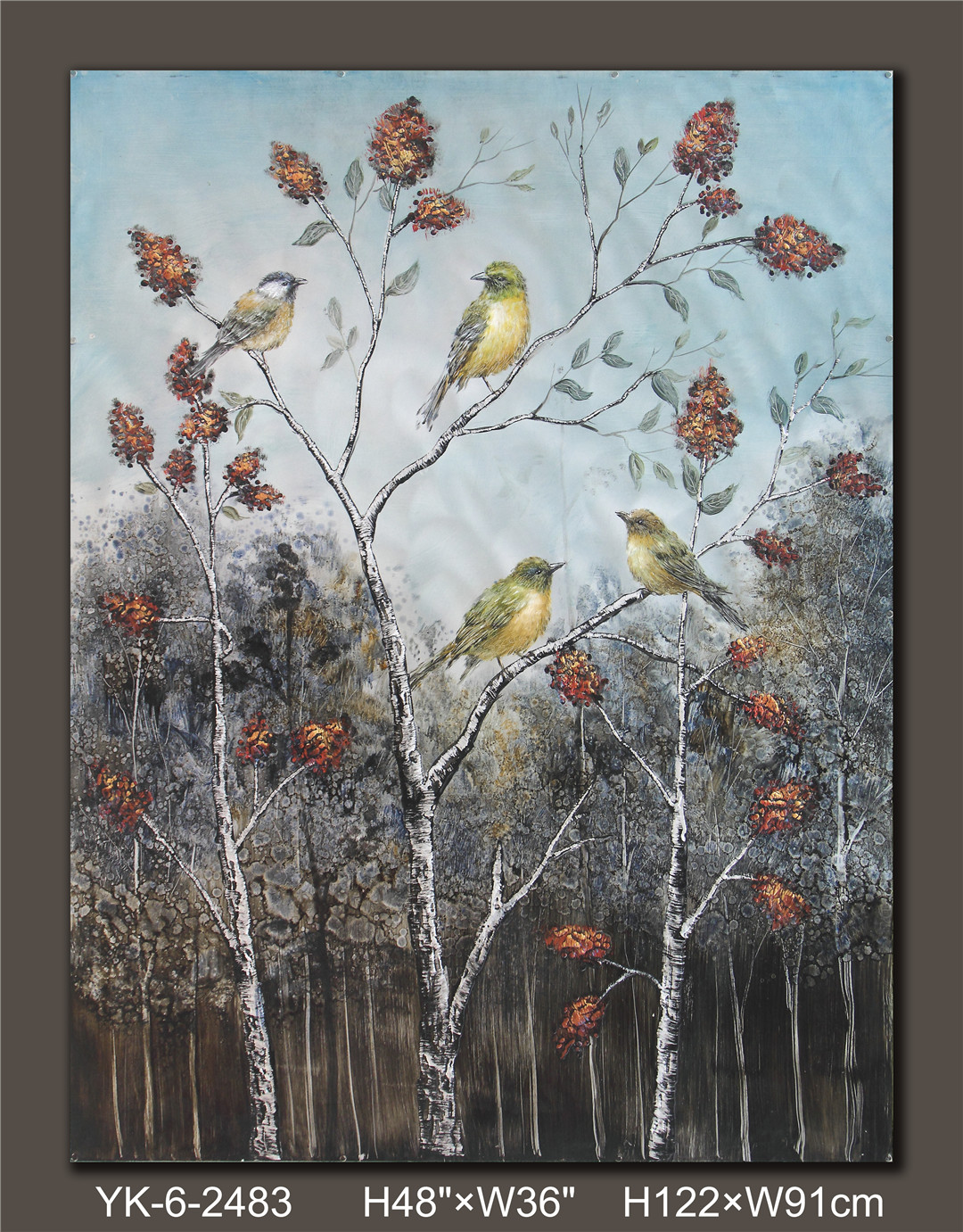 網(wǎng)紅咖啡廳火鍋服裝餐飲飯店鋪房間墻壁墻面裝飾復古工業(yè)風鐵藝畫 花草樹木系列2