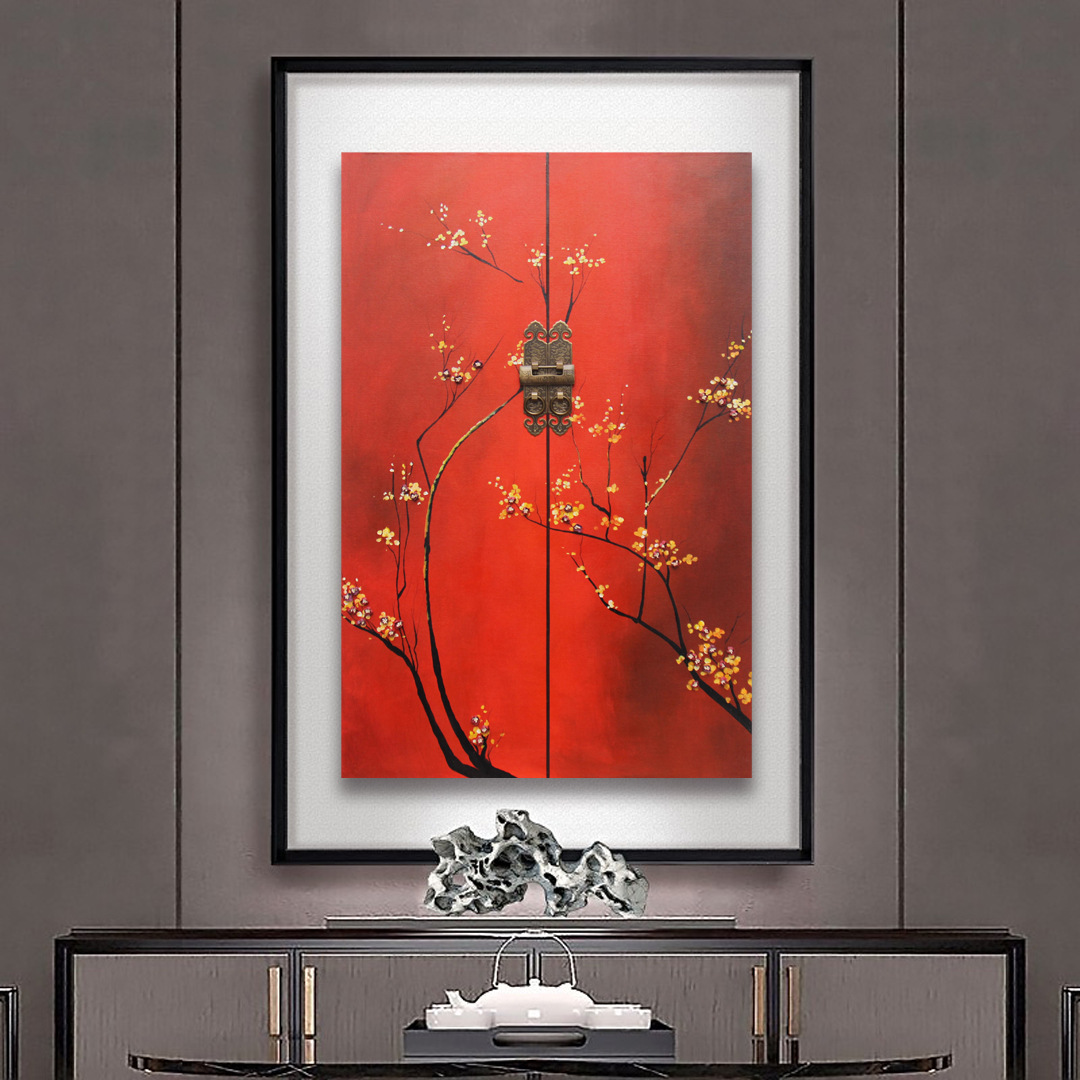 掛畫新中式禪意中國風(fēng)立體畫 精品客廳三聯(lián)畫 玄關(guān)裝飾畫 原創(chuàng)實物畫 新品