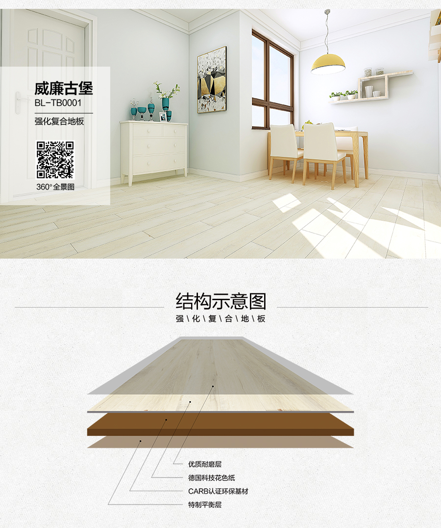 雅柏麗地板 強化復(fù)合地板 強化復(fù)合地板十大品牌 BL-TB0001威廉古堡