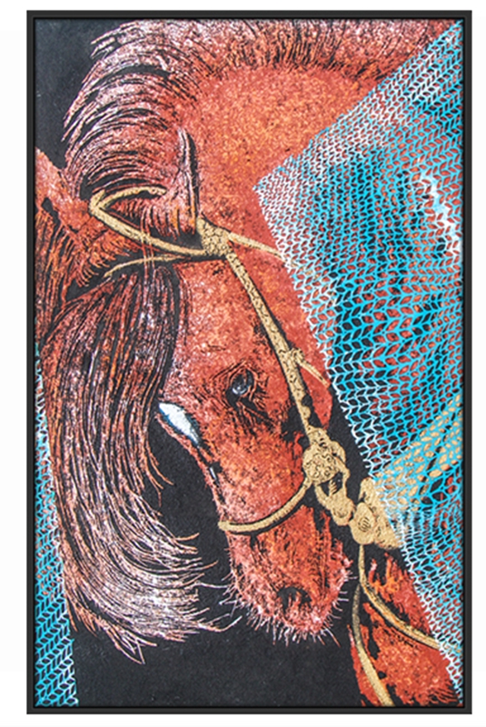 現(xiàn)代創(chuàng)意簡約客廳裝飾畫 臥室原創(chuàng)手繪砂巖立體畫 餐廳環(huán)保PS框掛畫 駿馬2