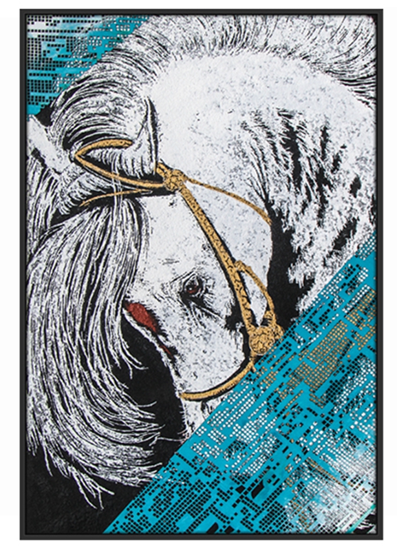 現(xiàn)代創(chuàng)意簡(jiǎn)約客廳裝飾畫 臥室原創(chuàng)手繪砂巖立體畫 餐廳環(huán)保PS框掛畫 駿馬3