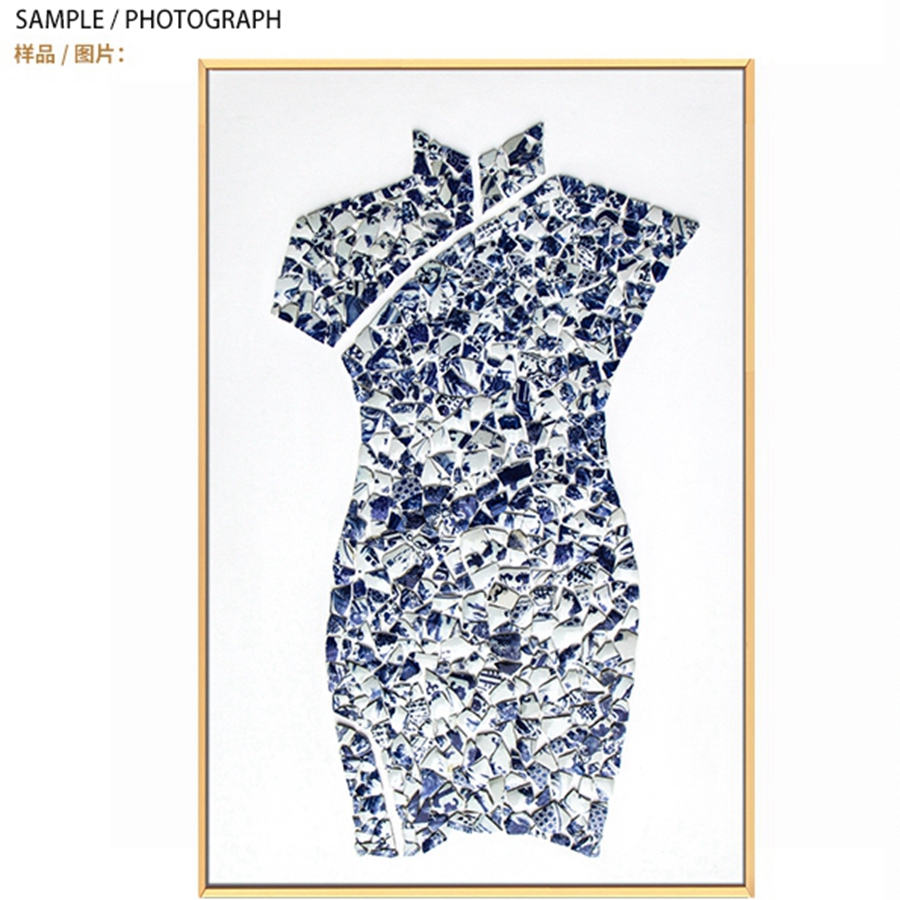 新中式客廳裝飾畫 臥室實(shí)物畫 餐廳掛畫 旗袍